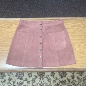 Pink velvet/faux suede skirt!